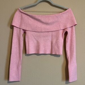 Pink off the shoulder sweater